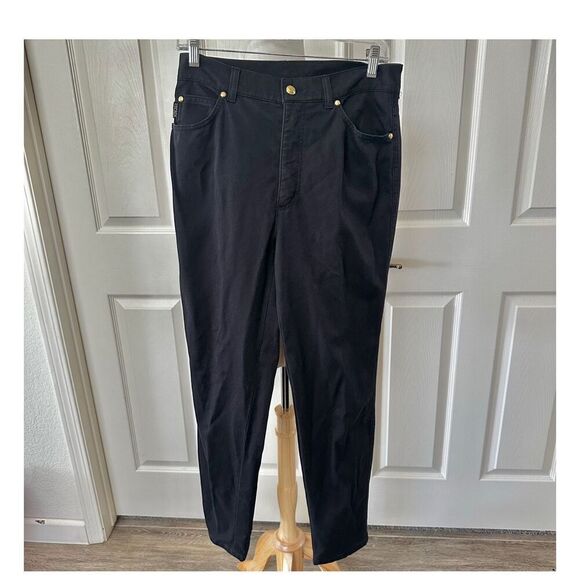 Escada Margaretha Ley black streight pants with gold hardware - Picture 2 of 13